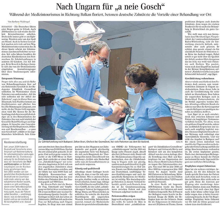 Nach Ungarn für "a neie Gosch" - Schwäbische Zeitung 9/2015
